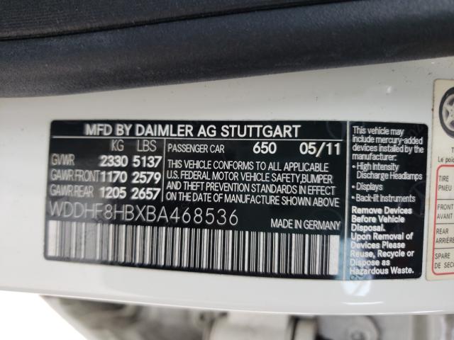 Photo 10 from auction – 2011 MERCEDES-BENZ E 350 4MAT with VIN WDDHF8HBXBA468536