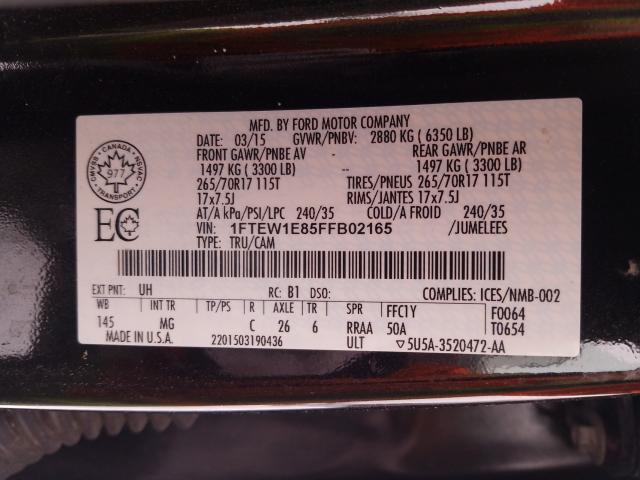 Photo 10 from auction – 2015 FORD F150 SUPER with VIN 1FTEW1E85FFB02165