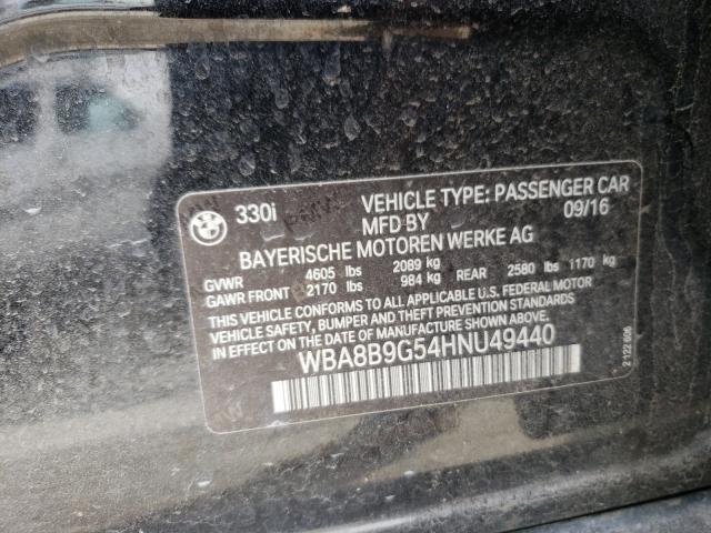 Photo 10 from auction – 2017 BMW 330 I with VIN WBA8B9G54HNU49440