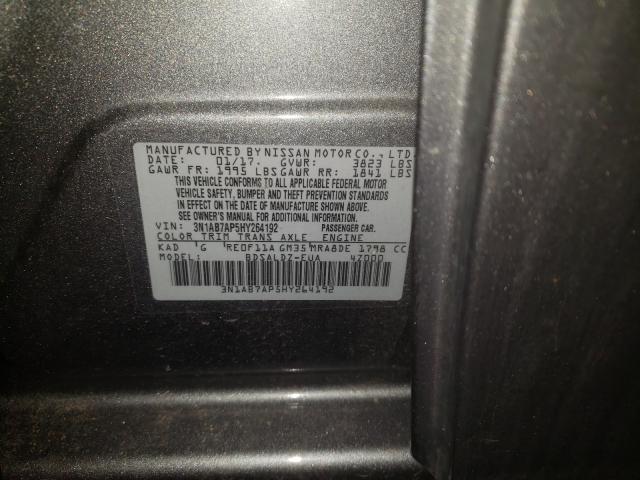 Photo 10 from auction – 2017 NISSAN SENTRA with VIN 3N1AB7AP5HY264192