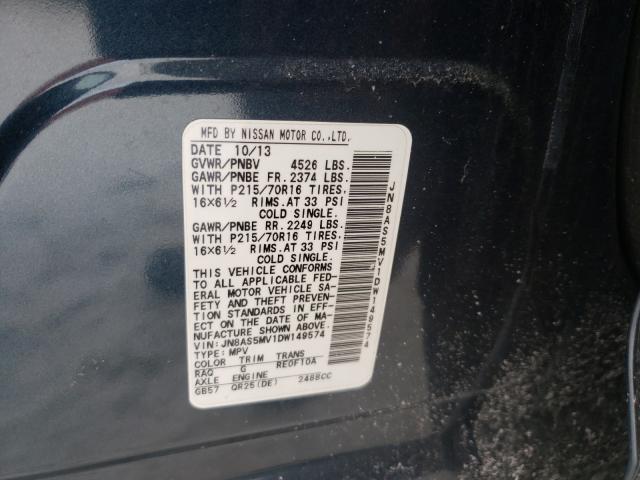 Photo 10 from auction – 2013 NISSAN ROGUE S with VIN JN8AS5MV1DW149574