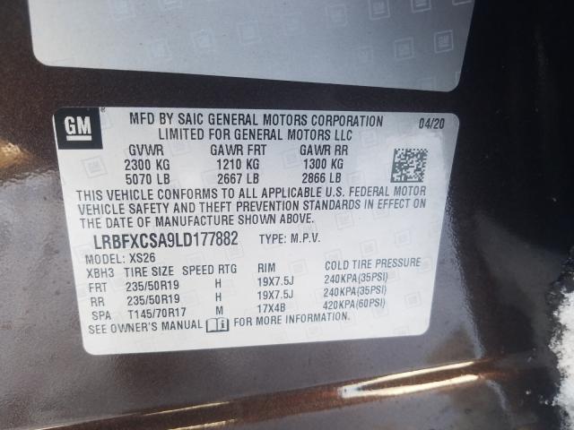 Photo 10 from auction – 2020 BUICK ENVISION E with VIN LRBFXCSA9LD177882