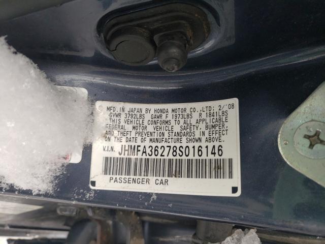 Photo 10 from auction – 2008 HONDA CIVIC with VIN JHMFA36278S016146
