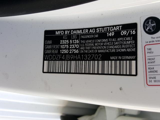 Photo 10 from auction – 2017 MERCEDES-BENZ E 300 with VIN WDDZF4JB9HA132702