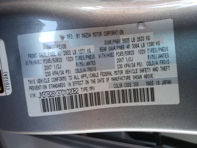 Photo 10 from auction – 2007 MAZDA CX-9 with VIN JM3TB28Y370102052