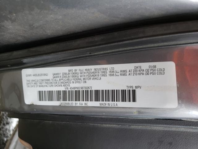 Photo 10 from auction – 2008 SUBARU OUTBACK with VIN 4S4BP60C987352672