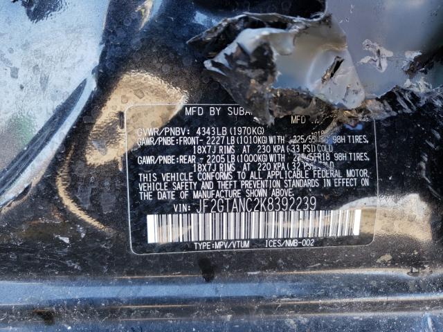Photo 10 from auction – 2019 SUBARU CROSSTREK with VIN JF2GTANC2K8392239