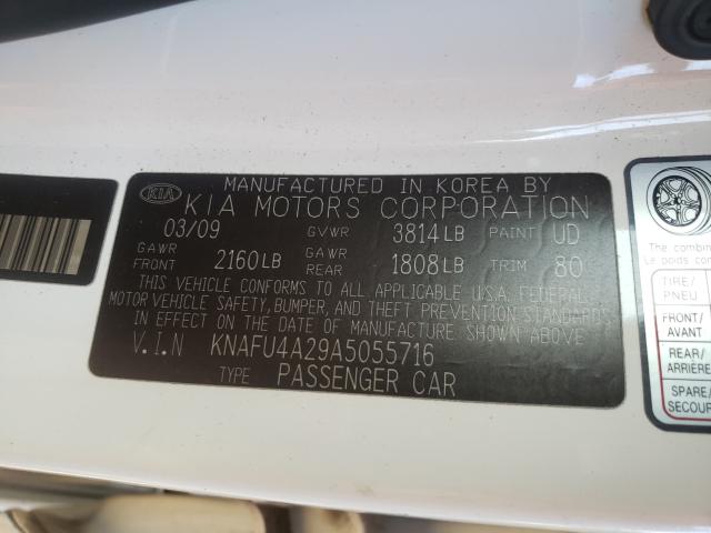 Photo 10 from auction – 2010 KIA FORTE EX with VIN KNAFU4A29A5055716