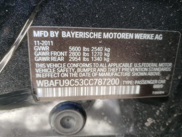 Photo 10 from auction – 2012 BMW 550 XI with VIN WBAFU9C53CC787200