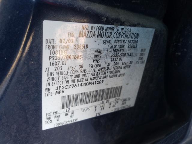 Photo 10 from auction – 2003 MAZDA TRIBUTE ES with VIN 4F2CZ96143KM41209