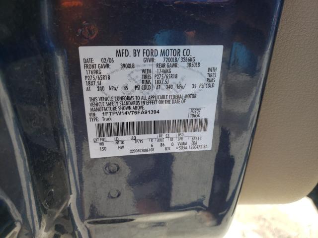 Photo 10 from auction – 2006 FORD F150 SUPER with VIN 1FTPW14V76FA91394