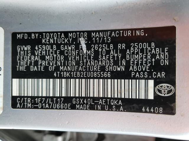 Photo 10 from auction – 2014 TOYOTA AVALON BAS with VIN 4T1BK1EB2EU085566