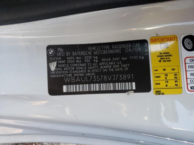 Photo 10 from auction – 2008 BMW 128 I with VIN WBAUL73578VJ73891