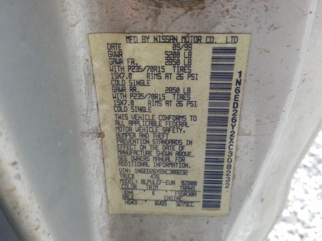 Photo 10 from auction – 1999 NISSAN FRONTIER K with VIN 1N6ED26Y2XC308232