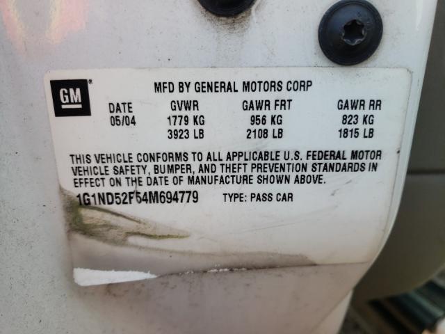 Photo 10 from auction – 2004 CHEVROLET CLASSIC with VIN 1G1ND52F54M694779