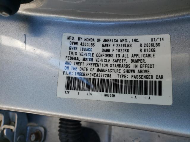 Photo 10 from auction – 2014 HONDA ACCORD LX with VIN 1HGCR2F34EA282288
