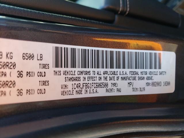 Photo 10 from auction – 2015 JEEP GRAND CHER with VIN 1C4RJFBG1FC606500