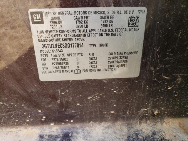 Photo 10 from auction – 2016 GMC SIERRA K15 with VIN 3GTU2NEC3GG177014