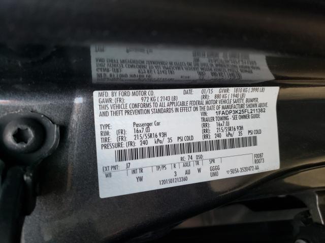 Photo 10 from auction – 2015 FORD FOCUS SE with VIN 1FADP3K25FL211382