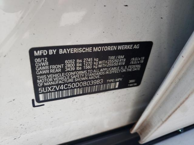 Photo 10 from auction – 2013 BMW X5 XDRIVE3 with VIN 5UXZV4C50D0B03983