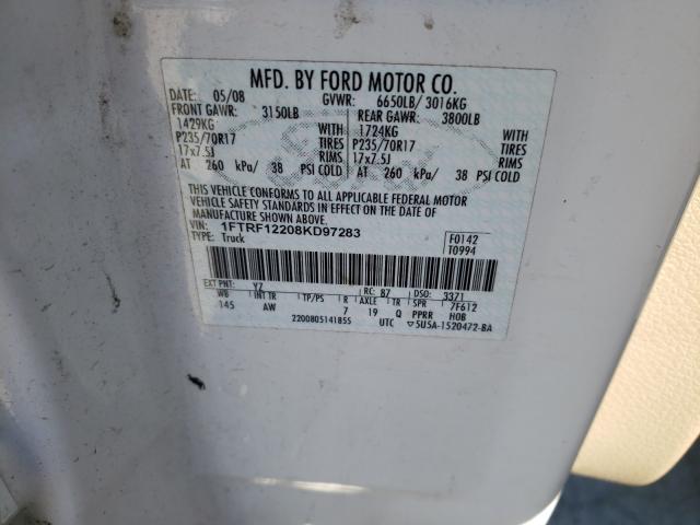 Photo 10 from auction – 2008 FORD F150 with VIN 1FTRF12208KD97283