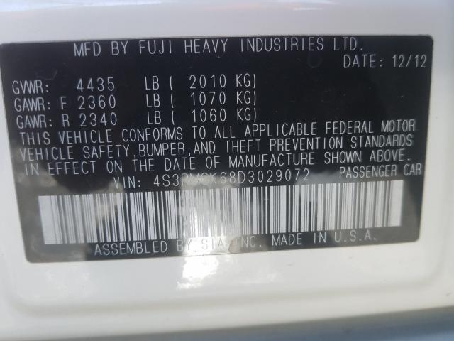 Photo 10 from auction – 2013 SUBARU LEGACY 2.5 with VIN 4S3BMCK68D3029072