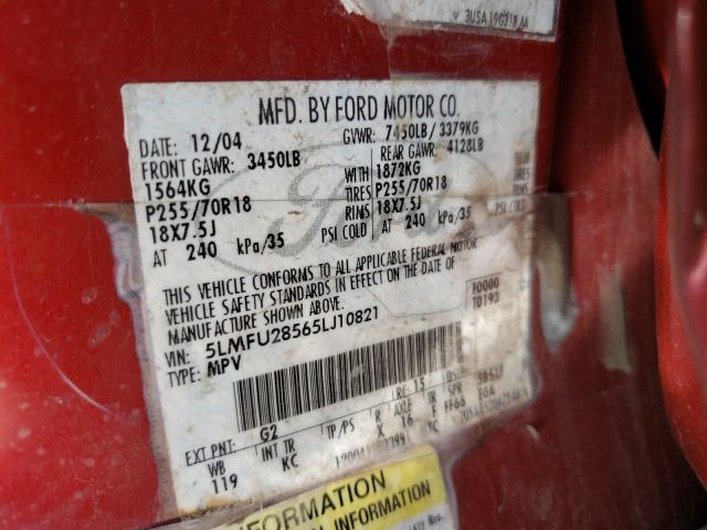Photo 10 from auction – 2005 LINCOLN NAVIGATOR with VIN 5LMFU28565LJ10821