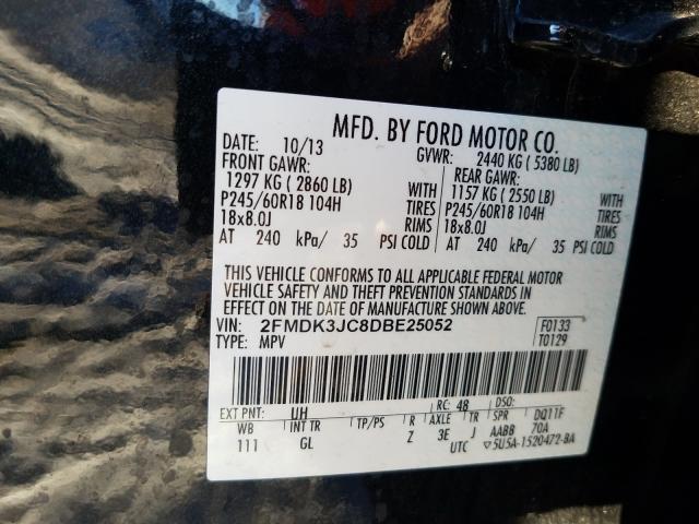 Photo 10 from auction – 2013 FORD EDGE SEL with VIN 2FMDK3JC8DBE25052
