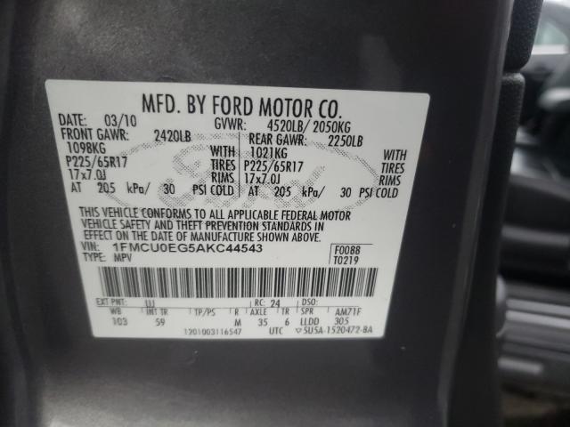 Photo 10 from auction – 2010 FORD ESCAPE LIM with VIN 1FMCU0EG5AKC44543