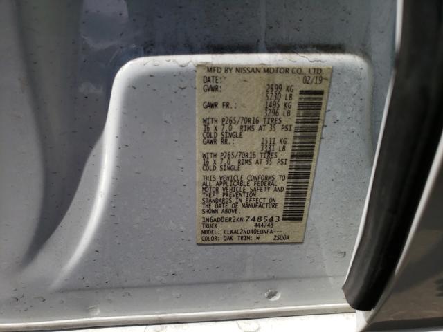 Photo 10 from auction – 2019 NISSAN FRONTIER S with VIN 1N6AD0ER2KN748543