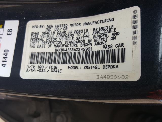 Photo 10 from auction – 2010 TOYOTA COROLLA BA with VIN 1NXBU4EE3AZ242991