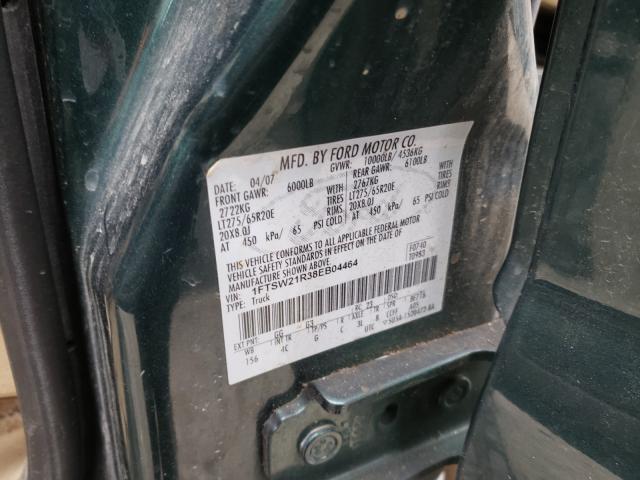 Photo 10 from auction – 2008 FORD F250 SUPER with VIN 1FTSW21R38EB04464