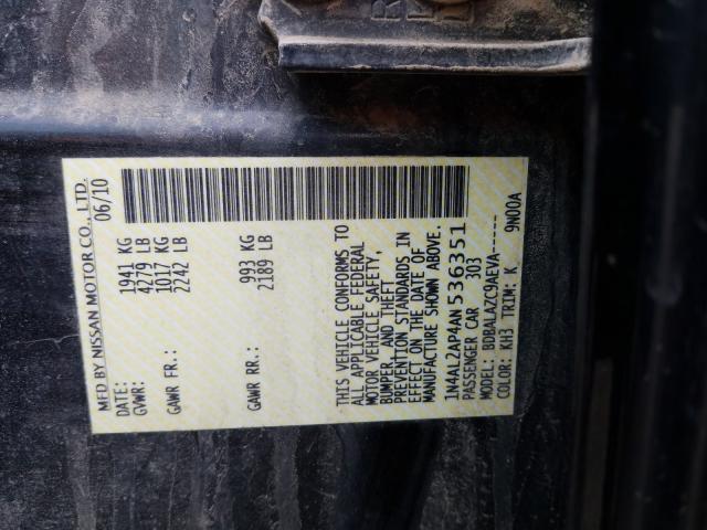 Photo 10 from auction – 2010 NISSAN ALTIMA BAS with VIN 1N4AL2AP4AN536351