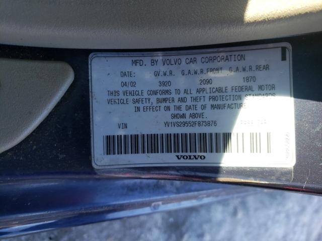 Photo 10 from auction – 2002 VOLVO S40 1.9T with VIN YV1VS29552F873876