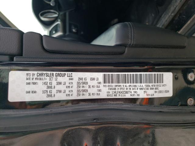 Photo 10 from auction – 2013 JEEP GRAND CHER with VIN 1C4RJFAG4DC586774