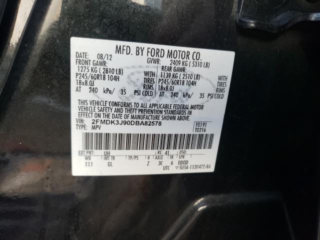 Photo 10 from auction – 2013 FORD EDGE SEL with VIN 2FMDK3J90DBA82578