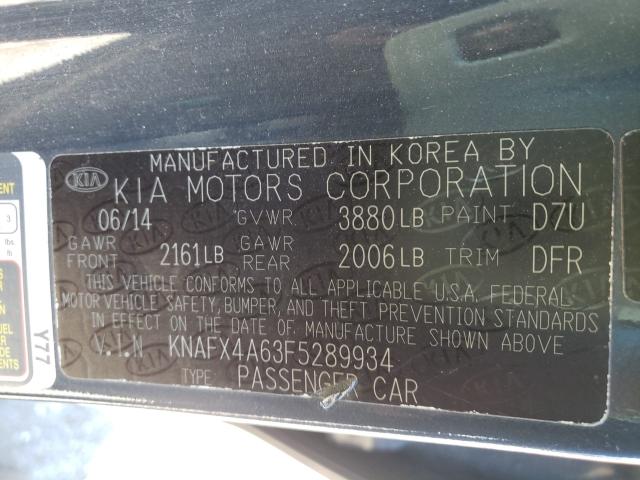 Photo 10 from auction – 2015 KIA FORTE LX with VIN KNAFX4A63F5289934