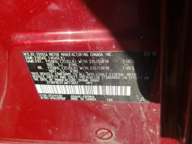 Photo 10 from auction – 2018 TOYOTA RAV4 ADVEN with VIN 2T3RFREV7JW773947