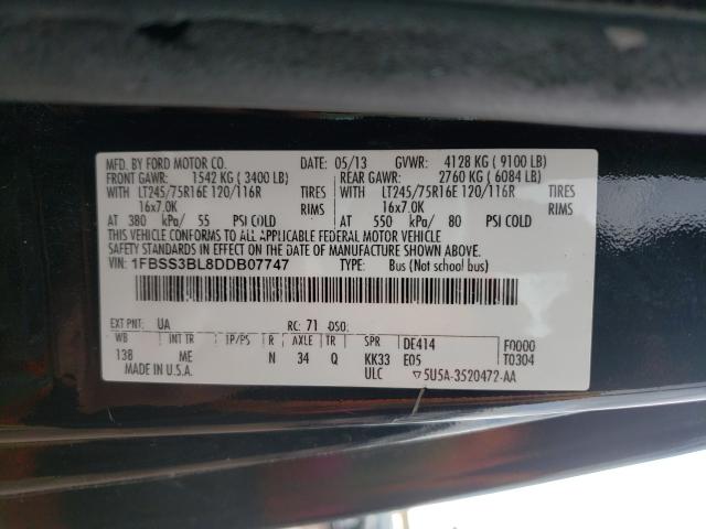 Photo 10 from auction – 2013 FORD ECONOLINE with VIN 1FBSS3BL8DDB07747