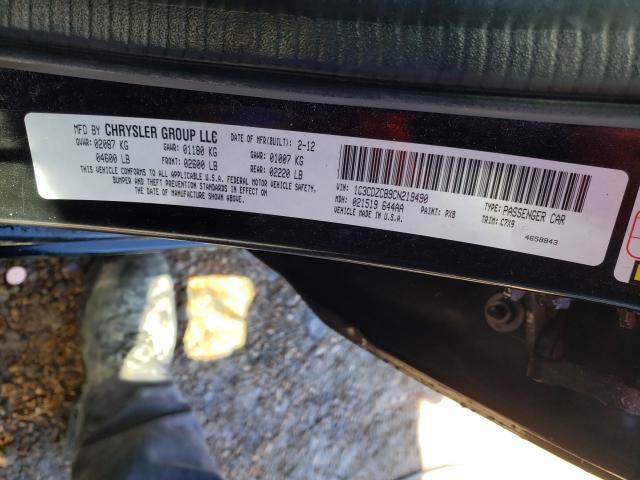 Photo 10 from auction – 2012 DODGE AVENGER SX with VIN 1C3CDZCB9CN219490