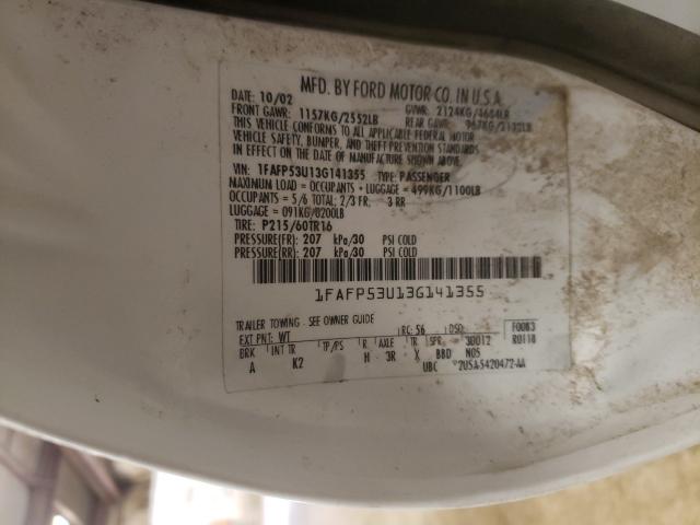 Photo 10 from auction – 2003 FORD TAURUS SE with VIN 1FAFP53U13G141355
