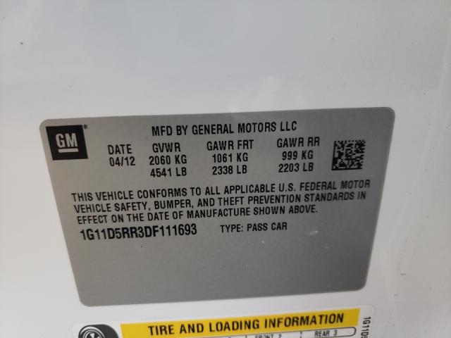 Photo 10 from auction – 2013 CHEVROLET MALIBU 1LT with VIN 1G11D5RR3DF111693