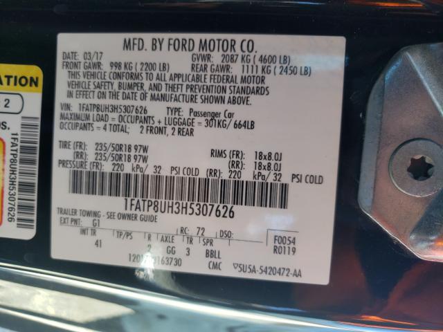 Photo 10 from auction – 2017 FORD MUSTANG with VIN 1FATP8UH3H5307626