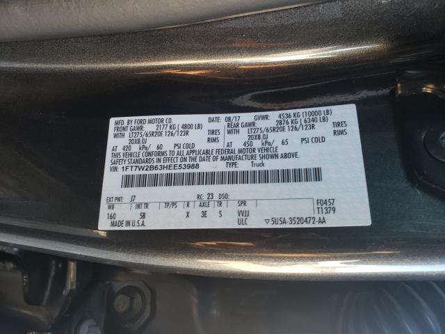 Photo 10 from auction – 2017 FORD F250 SUPER with VIN 1FT7W2B63HEE53988
