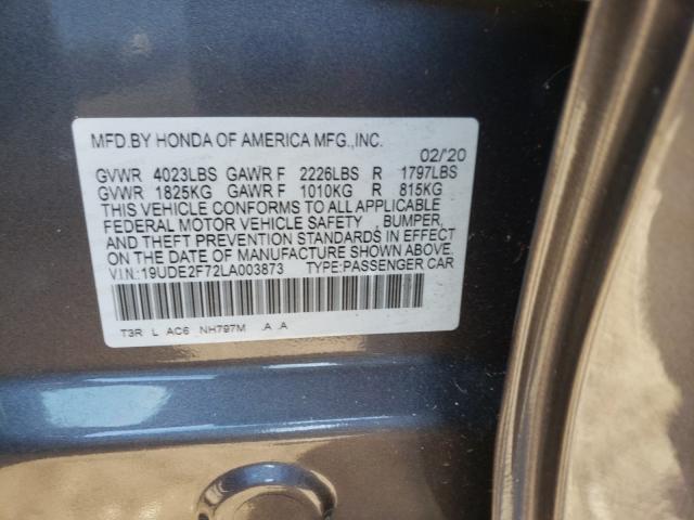 Photo 10 from auction – 2020 ACURA ILX PREMIU with VIN 19UDE2F72LA003873