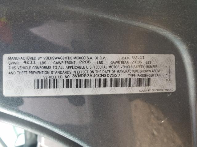 Photo 10 from auction – 2012 VOLKSWAGEN JETTA SE with VIN 3VWDP7AJ4CM307327