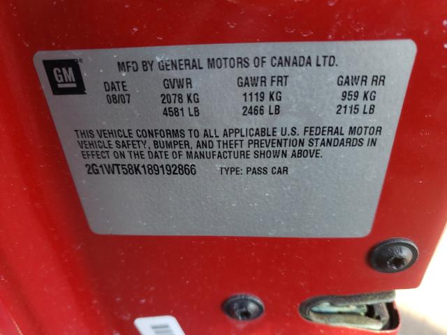 Photo 10 from auction – 2008 CHEVROLET IMPALA LT with VIN 2G1WT58K189192866