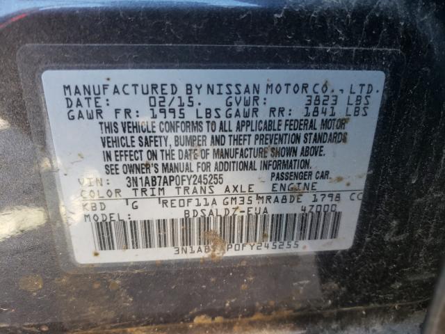 Photo 10 from auction – 2015 NISSAN SENTRA S with VIN 3N1AB7AP0FY245255