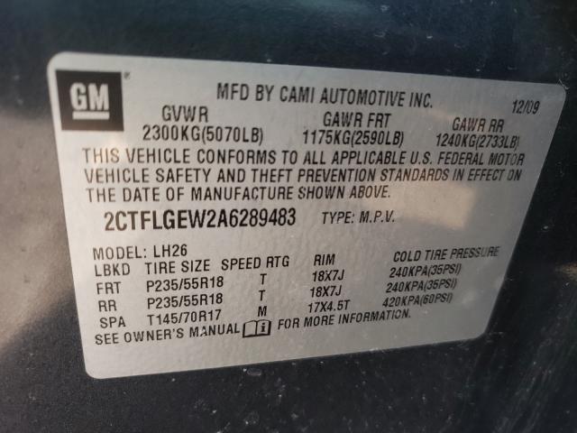 Photo 10 from auction – 2010 GMC TERRAIN SL with VIN 2CTFLGEW2A6289483