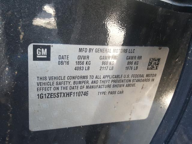 Photo 10 from auction – 2017 CHEVROLET MALIBU LT with VIN 1G1ZE5STXHF110746